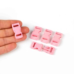 1 SET, PARACORD KLİPS, ÇANTA, TAKI, TASMA, BİLEKLİK KLİPSİ, ŞEKER PEMBE RENK, İÇ GENİŞLİĞİ: 1 CM - 1