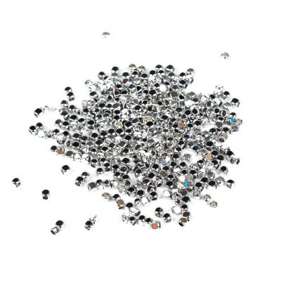  2.5 mm Pirinç Üzeri Rodyum Kaplama Küp Boncuk, 1. Kalite Kararmaz Metal Küp Boncuk, (3 GRAM ~ 45 ADET) - 2