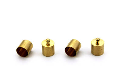 4 Adet - 10x14 mm Kapsül Bağlantı Aparatı, Yuvalı Yapıştırma Bağlantı Aparatı, Ham Pirinç (Delik Çapı : 9.50 mm) - 1